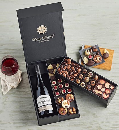 Belgian Chocolate Bento Box with Reserve Pinot Noir